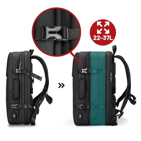 Plecak na Laptopa 17.3" Mark Ryden, Port USB, Wodoodporny, Minimalistyczny i Pojemny 37L, Wygodny, Rozszerzalny z Otwieraniem 18