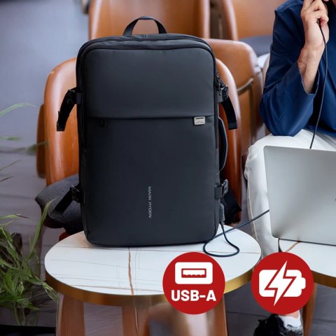 Plecak na Laptopa 17.3" Mark Ryden, Port USB, Wodoodporny, Minimalistyczny i Pojemny 37L, Wygodny, Rozszerzalny z Otwieraniem 18