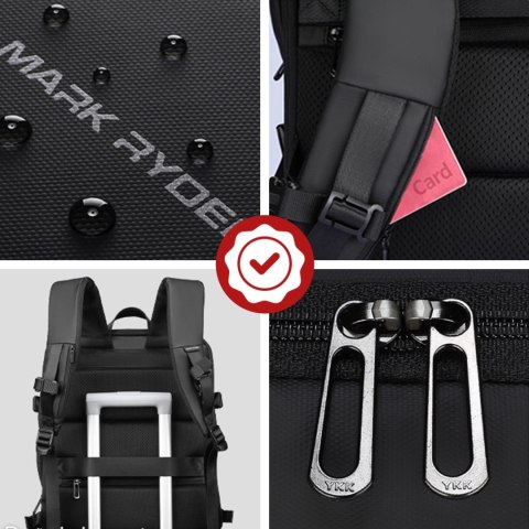 Plecak na Laptopa 17.3" Mark Ryden, Port USB, Wodoodporny, Minimalistyczny i Pojemny 37L, Wygodny, Rozszerzalny z Otwieraniem 18