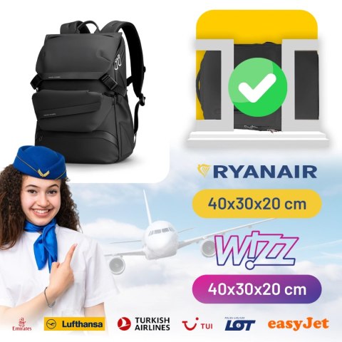 Plecak z Odpinaną Nerką 2w1 Mark Ryden, Bagaż Podręczny, Bezpłatny, Wodoodporny 18L, Z Kieszenią na Laptopa 15.6", Saszetka, Mie