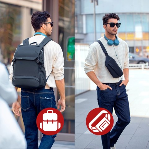 Plecak z Odpinaną Nerką 2w1 Mark Ryden, Bagaż Podręczny, Bezpłatny, Wodoodporny 18L, Z Kieszenią na Laptopa 15.6", Saszetka, Mie