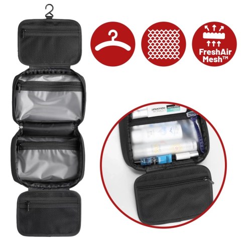 Torba Podróżna Kosmetyczka Mark Ryden Męska i Damska, Pojemna 3.9 l, 4 Przegrody z Haczykiem, Zamek Błyskawiczny YKK, Materiał P