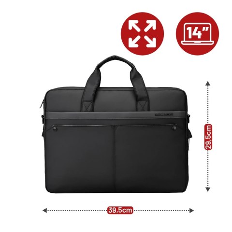 Torba na Laptopa 14" Mark Ryden, Wodoodporna, Elegancka i Pojemna, Lekka 0.5 kg, z Kieszenią na Laptopa i Tablet 9.7", Pasek na 