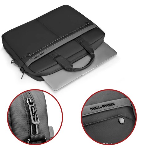 Torba na Laptopa 14" Mark Ryden, Wodoodporna, Elegancka i Pojemna, Lekka 0.5 kg, z Kieszenią na Laptopa i Tablet 9.7", Pasek na 