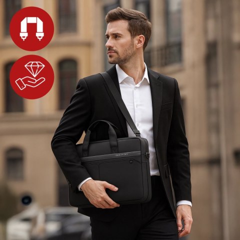 Torba na Laptopa 14" Mark Ryden, Wodoodporna, Elegancka i Pojemna, Lekka 0.5 kg, z Kieszenią na Laptopa i Tablet 9.7", Pasek na 