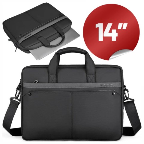 Torba na Laptopa 14" Mark Ryden, Wodoodporna, Elegancka i Pojemna, Lekka 0.5 kg, z Kieszenią na Laptopa i Tablet 9.7", Pasek na 