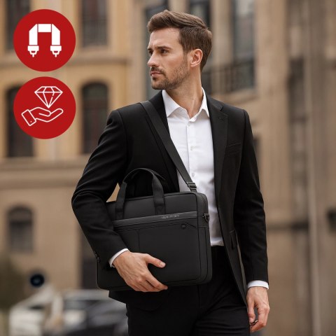 Torba na Laptopa 15.6" Mark Ryden, Wodoodporna, Elegancka i Pojemna 9L, Lekka 0.5 kg, z Kieszenią na Laptopa i Tablet 9.7", Pase