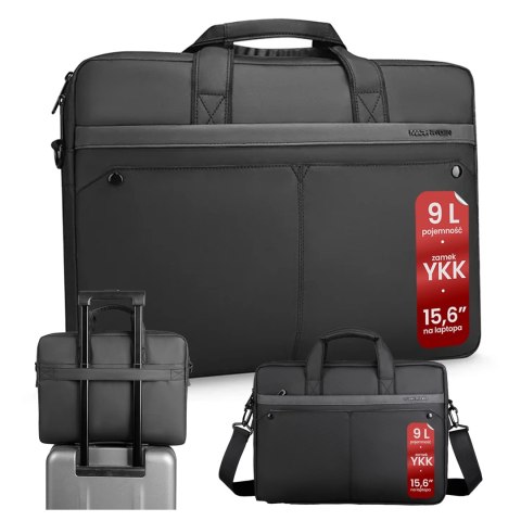 Torba na Laptopa 15.6" Mark Ryden, Wodoodporna, Elegancka i Pojemna 9L, Lekka 0.5 kg, z Kieszenią na Laptopa i Tablet 9.7", Pase