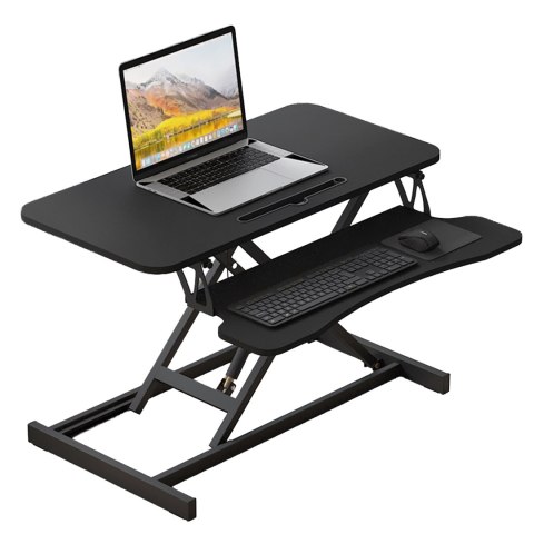 Biurko podstawka do pracy stojącej na biurko z podnoszeniem pneumatycznym 60×80 cm - regulacja wysokości 11-51 cm, dwupoziomowe,