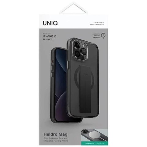 Etui Ochronne do iPhone 15 Pro Max UNIQ Heldro Mag MagClick Czarne