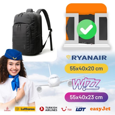 Plecak wodoodporny Bange 23L na laptopa 16.4" - pojemny i wygodny, odporny i oddychający, miejski i podróżny do pracy i samolotu