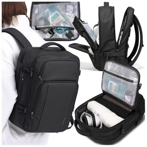 Plecak wodoodporny Bange 23L na laptopy do 17.3" - pojemny i wygodny, port USB do ładowania, miejski i podróżny do pracy i samol