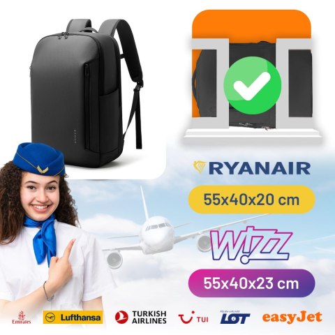 Plecak wodoodporny Bange 26L na laptopy do 15.6" - pojemny i wygodny, odporny i oddychający, miejski i podróżny do pracy i samol