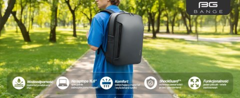 Plecak wodoodporny Bange 26L na laptopy do 15.6" - pojemny i wygodny, odporny i oddychający, miejski i podróżny do pracy i samol