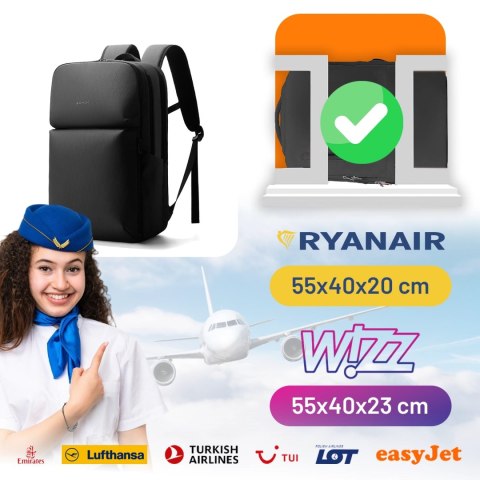 Plecak wodoodporny Bange 26L na laptopy do 15.6" - pojemny i wygodny, odporny i oddychający, miejski i podróżny do pracy i samol