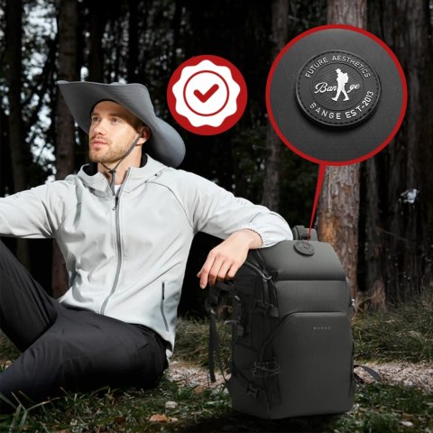 Plecak wodoodporny Bange rozszerzany 36-56L na laptopy do 15.6" - pojemny i wygodny, odporny i oddychający, miejski i turystyczn