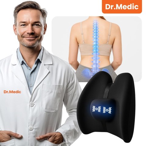 Poduszka samochodowa masująca lędźwiowa - ergonomiczne wsparcie pleców i odcinka lędźwiowego, elektryczny masażer z wibracjami i