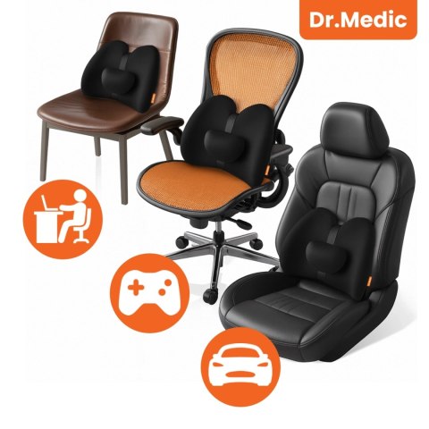 Poduszka samochodowa masująca lędźwiowa - ergonomiczne wsparcie pleców i odcinka lędźwiowego, elektryczny masażer z wibracjami i