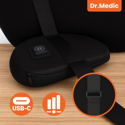 Poduszka samochodowa masująca lędźwiowa - ergonomiczne wsparcie pleców i odcinka lędźwiowego, elektryczny masażer z wibracjami i