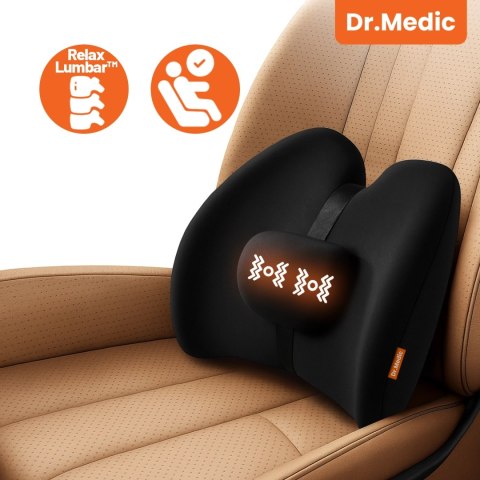 Poduszka samochodowa masująca lędźwiowa - ergonomiczne wsparcie pleców i odcinka lędźwiowego, elektryczny masażer z wibracjami i