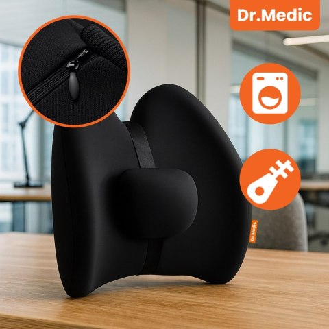 Poduszka samochodowa masująca lędźwiowa - ergonomiczne wsparcie pleców i odcinka lędźwiowego, elektryczny masażer z wibracjami i