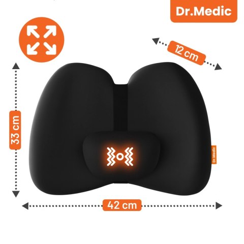 Poduszka samochodowa masująca lędźwiowa - ergonomiczne wsparcie pleców i odcinka lędźwiowego, elektryczny masażer z wibracjami i