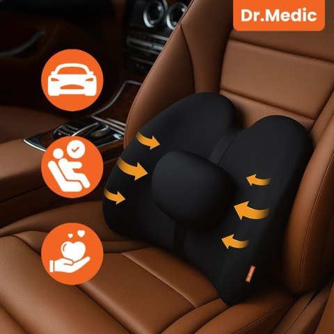 Poduszka samochodowa masująca lędźwiowa - ergonomiczne wsparcie pleców i odcinka lędźwiowego, elektryczny masażer z wibracjami i
