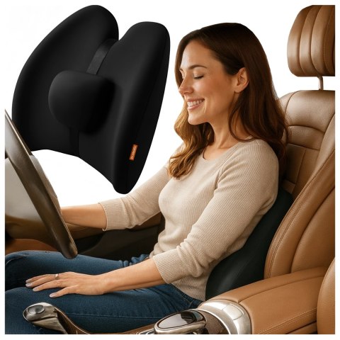 Poduszka samochodowa masująca lędźwiowa - ergonomiczne wsparcie pleców i odcinka lędźwiowego, elektryczny masażer z wibracjami i
