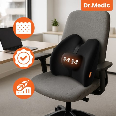 Poduszka samochodowa masująca lędźwiowa - ergonomiczne wsparcie pleców i odcinka lędźwiowego, elektryczny masażer z wibracjami i