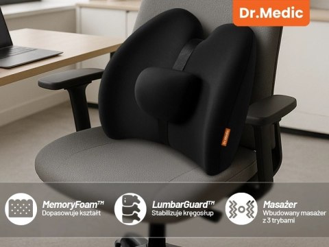 Poduszka samochodowa masująca lędźwiowa - ergonomiczne wsparcie pleców i odcinka lędźwiowego, elektryczny masażer z wibracjami i