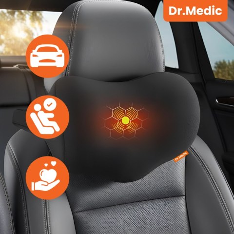 Poduszka samochodowa masująca na zagłówek - ergonomiczne wsparcie głowy, karku i szyi, elektryczny masażer z wibracjami dla kier