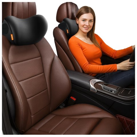 Poduszka samochodowa masująca na zagłówek - ergonomiczne wsparcie głowy, karku i szyi, elektryczny masażer z wibracjami dla kier