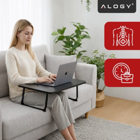 Stolik składany gamingowy 60×40 cm - biurko na laptopa z powierzchnią Carbon, lekki i przenośny, stabilna konstrukcja do domu i 