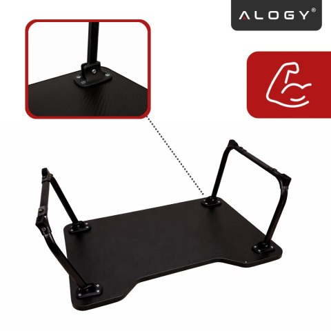 Stolik składany gamingowy 60×40 cm - biurko na laptopa z powierzchnią Carbon, lekki i przenośny, stabilna konstrukcja do domu i 
