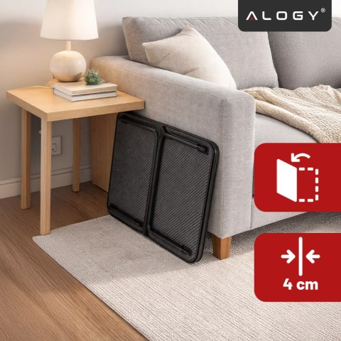 Stolik składany gamingowy 60×40 cm - biurko na laptopa z powierzchnią Carbon, lekki i przenośny, stabilna konstrukcja do domu i 