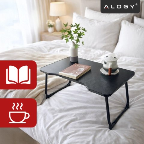 Stolik składany gamingowy 60×40 cm - biurko na laptopa z powierzchnią Carbon, lekki i przenośny, stabilna konstrukcja do domu i 