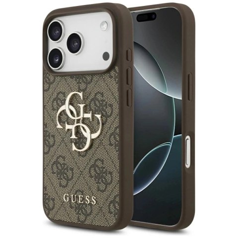 Etui Guess Hardcase 4G Big Metal Logo do iPhone 17 Pro, brązowe