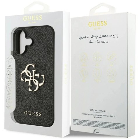 Etui Guess Hardcase 4G Big Metal Logo do iPhone 17, czarne