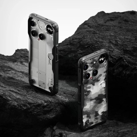 Etui Ringke Fusion X Camo Black do Nothing Phone 3, pancerne