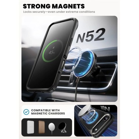 Etui Supcase Ares Flip Mag MagSafe do iPhone 17 Air Black Pancerne