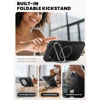 Etui Supcase Ares Flip Mag MagSafe do iPhone 17 Air Black Pancerne