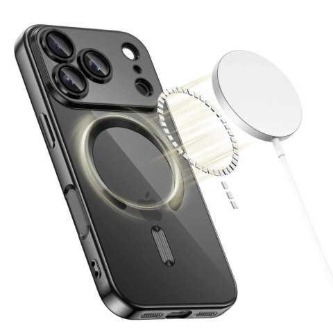 Etui Tech-Protect MagFlex MagSafe do iPhone 17, przezroczysto-czarne