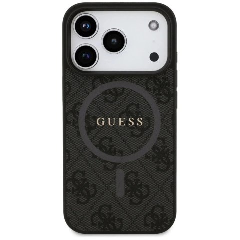 Etui do iPhone 17 Pro Guess 4G Ring Classic Logo MagSafe Black