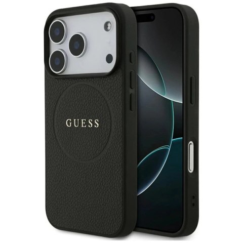 Etui do iPhone 17 Pro Guess Grained Ring MagSafe Black