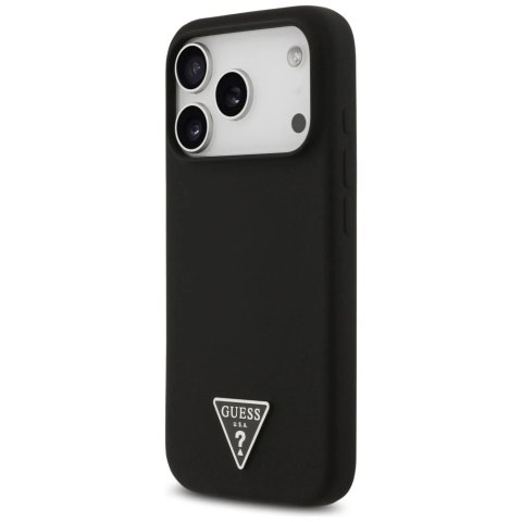 Etui do iPhone 17 Pro Guess Silicone Triangle Logo MagSafe Black