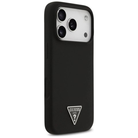 Etui do iPhone 17 Pro Guess Silicone Triangle Logo MagSafe Black