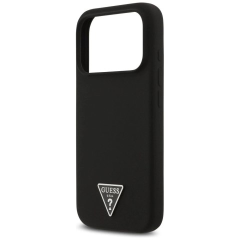 Etui do iPhone 17 Pro Guess Silicone Triangle Logo MagSafe Black