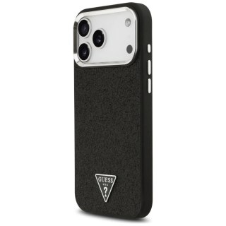 Etui do iPhone 17 Pro Max Guess Glitter Triangle Logo MagSafe Black