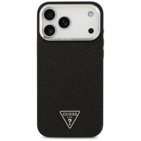 Etui do iPhone 17 Pro Max Guess Glitter Triangle Logo MagSafe Black
