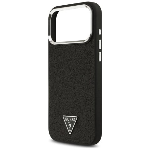 Etui do iPhone 17 Pro Max Guess Glitter Triangle Logo MagSafe Black